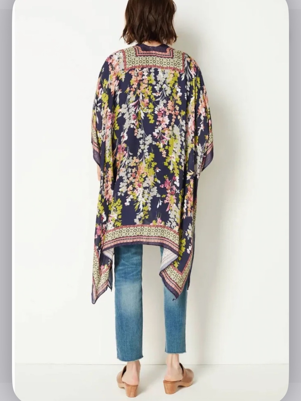 J Jill paisley print Ruana NET one size